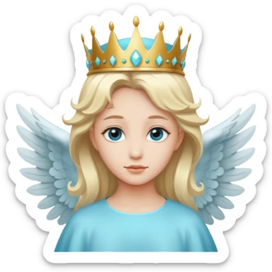 an angel with a cyan crown on his head, 4 wings sticker