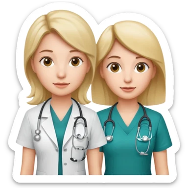 female doctor and ultrasound technician sticker