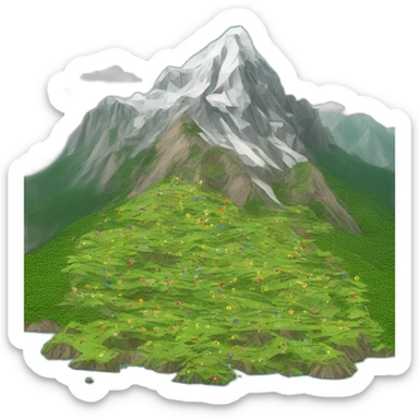 Mountain made of puzzle parts autism sticker