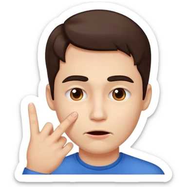 person mewing (finger tracing jaw and making a face that emphasizes jawline) sticker