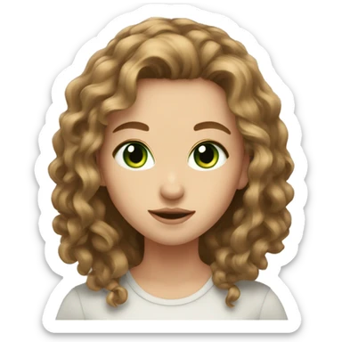 beautiful girl green eyes light brown haie sticker