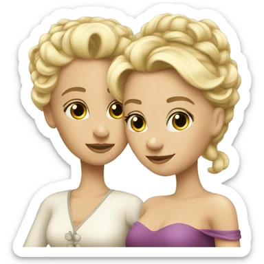 2 women princesses couple blonde sticker
