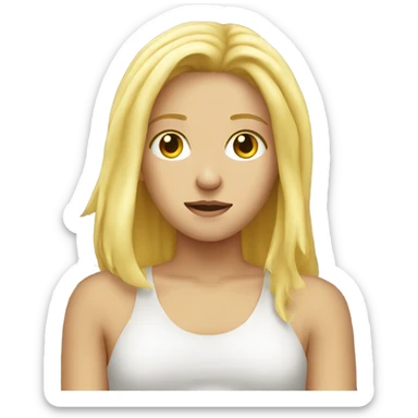 Blonde girl taking a bad sun  sticker