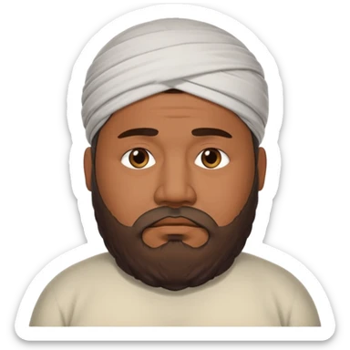 a fat muslim man sad sticker