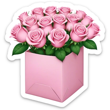 Light pink roses in a pink package sticker