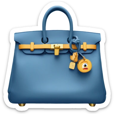 birkin bag in jean blue with horse accessorie sticker