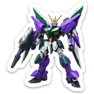 purple and green gundam barbatos sticker