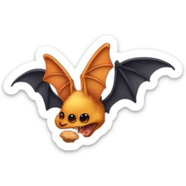bat (animal) eating a chicken wing  sticker
