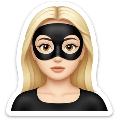 young woman with black facial treatment mask, skincare style spaces beauty sticker