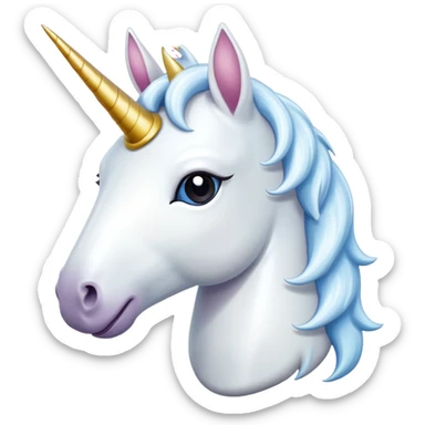 Totally white unicorn sticker