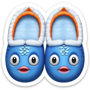 slippers with fish face on the top sticker