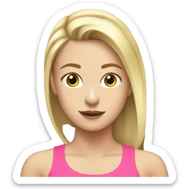 White girl with light brow hair in the treadmill  sticker