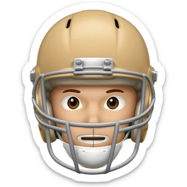 College football player helmet in light tan color  sticker