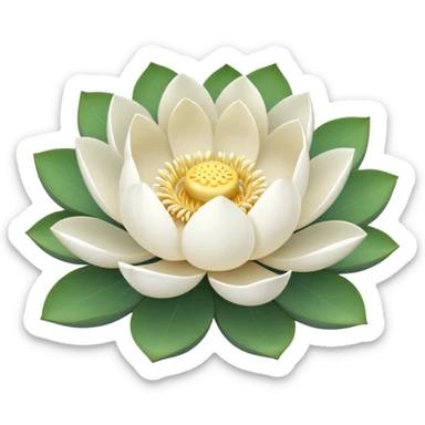 Flor de lótus Branca cada uma diferente  sticker