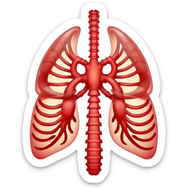 Minimalist emoji-style sticker of a ribcage x-ray with a curled-up demon inside, lines in faint white on black background, subtle red eye glow



 sticker