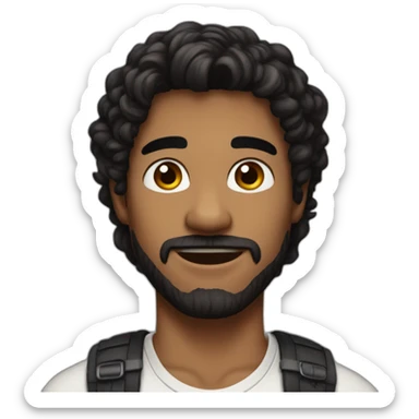 A beautiful real men, enthusiastic person with brown eyes and black hair. He dresses beautifully, like a YouTuber  sticker