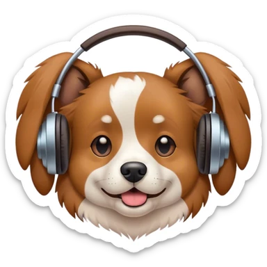 chien qui écoute la musique sticker