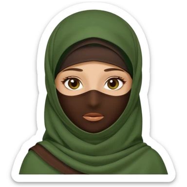 Niqab musli girl chocolate color make the niqab green sticker