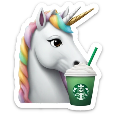 Unicorn with starbucks sticker
