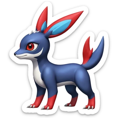  Cute Shiny Exotic Colorful Guilmon-Latias-Koraidon-Umbreon-Fakémon-hybrid-creature (full body)  sticker