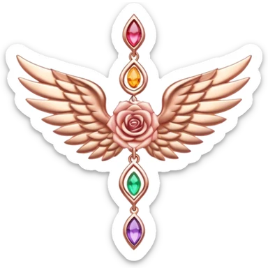 Rose gold wing of the chakra spirituality sticker