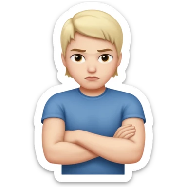 Pouty face with arms crossed  sticker