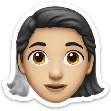 Black hair positive canthal tilt, oval face, facial harmony big eyes, facial symmetry sticker