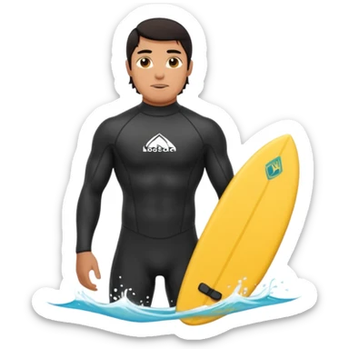 Paddle boarding Dark haired muscular Mexican surfer sticker