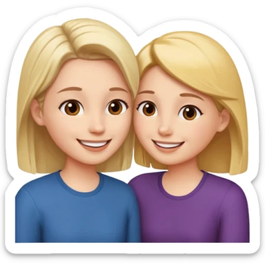 Two friends talking and looking each other sticker