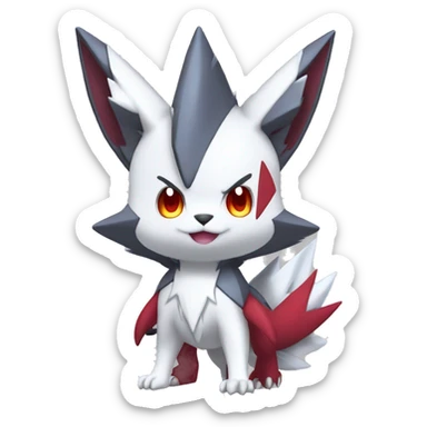 Cool Edgy Cute Chibi Shiny Zangoose-Zoroark-Fakemon-Pokémon Full Body Detailed High Quality sticker