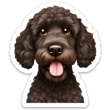 brown portuguese water dog full body  sticker