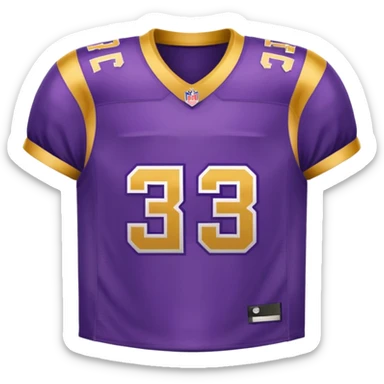 football jersey mostly purple with gold accents with number 13 on the front sticker