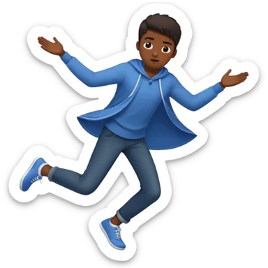 dark-ish skinned teenager with wind circling his feet sticker