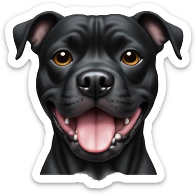 All black Staffordshire Bullterrier sticker