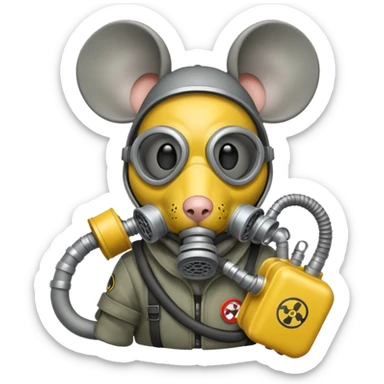 mouse with gas masks sticker