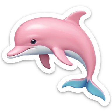 Pale pink dolphin sticker