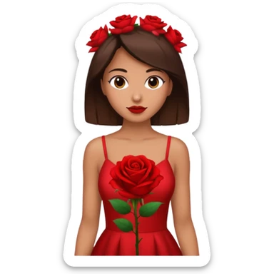 red rose dress sticker