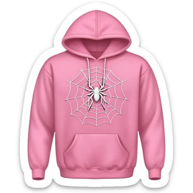 pink hoodie with a spider web on it sticker