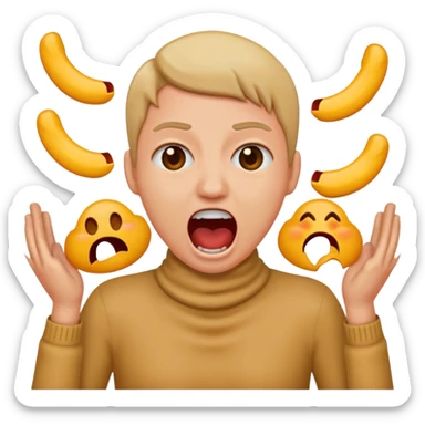 Holding neck screaming emoji sticker