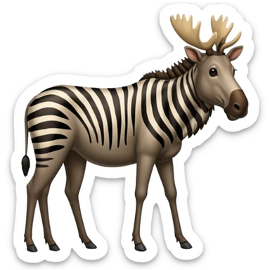 Realistic wildebeest-Zebra-moose-hybrid, full body sticker