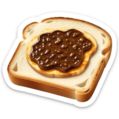 Vegemite on Toast Cinematic Realistic Vegemite on Toast Dish Emoji, depicted as a toasted slice of bread generously spread with Vegemite, rendered with warm textures and crisp details that capture its uniquely Australian flavor. sticker