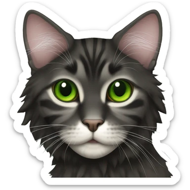 Black only maincoon cat green eyes full body sticker