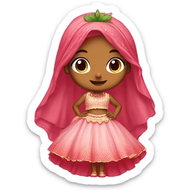 strawberry shortcake in a lehenga  sticker