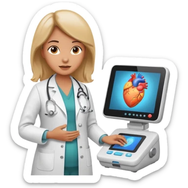 female doctor performing a fetal ultrasound sticker