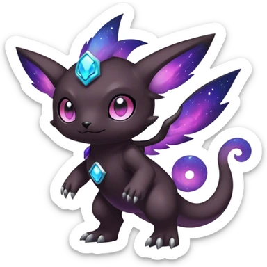 Cute cool colorful dark nebula fantasy-Fakemon-Digimon-animal-hybrid full body sticker