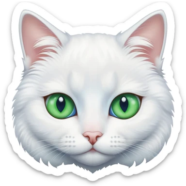 White cat with heterochromia sticker
