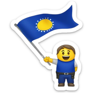 guy waving a flag of Herzeg-Bosnia sticker