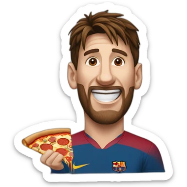 lionel-messi-eat-pizza sticker