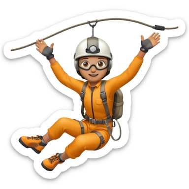 extreme sports lover face bungee jumping sticker