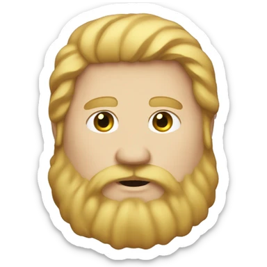 Caucasian male with long, golden hair, big beard, and obese. sticker